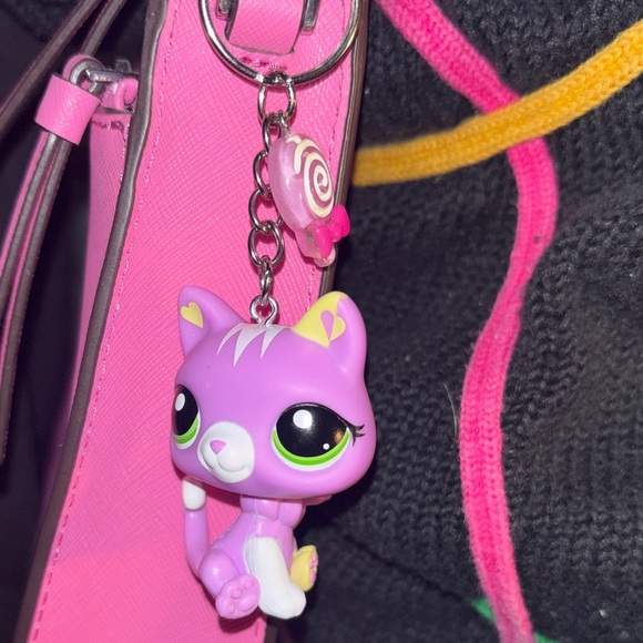 Littlest Pet Shop Purple Puma Cat Keychain purse Charm - Picture 5 of 11